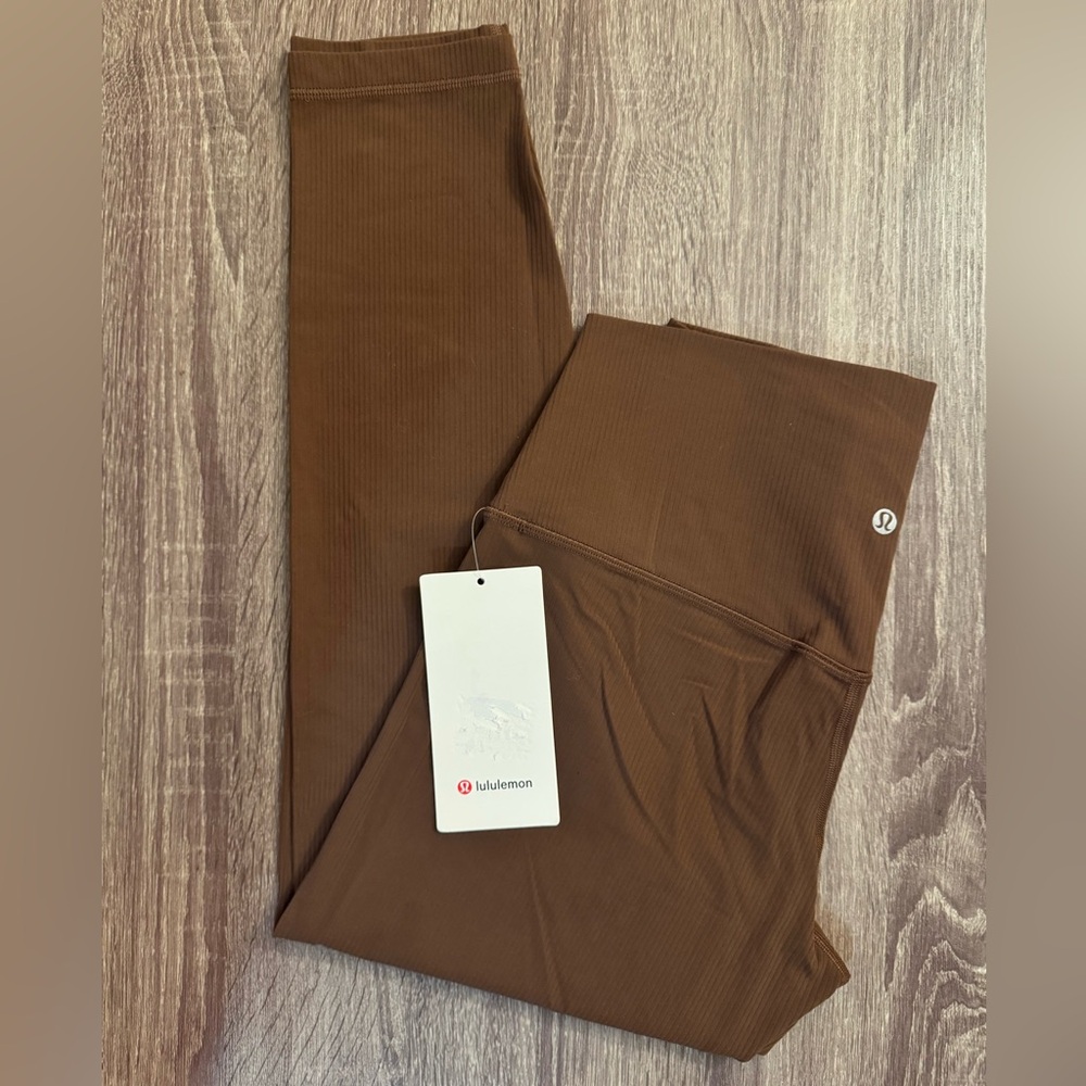 New with tags Lululemon Align high rise ribbed pant 25”. Java. Brown. Size 10. - Picture 7 of 11